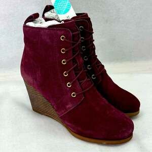 NWT Diba Blake Suede Bootie size 7 Burgundy Ankle Boot Wedges Stitch Fix